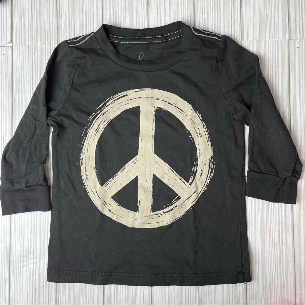 Peek Little Peanut Black Peace Long Sleeve 18/24 M